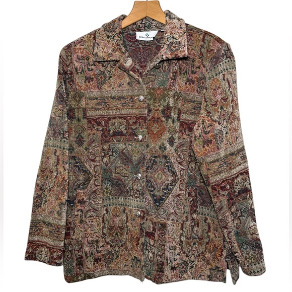 erin london Jackets & Blazers - Erin London tapestry jacket,multi-colored paisley floral pattern. Women’s Large